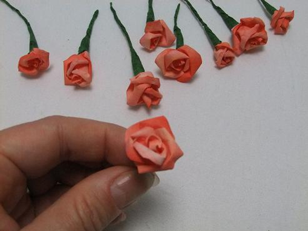 Small coffee filter roses.