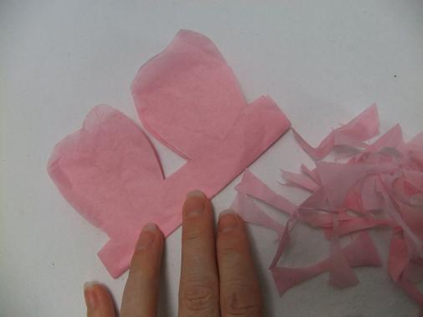 Fold and cut the tissue paper to make a petal garland.